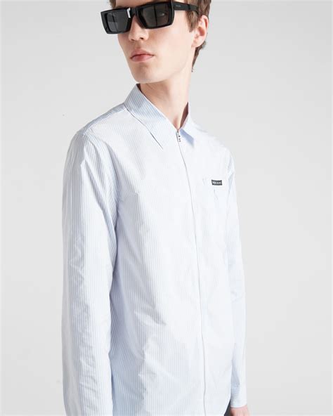 prada blue polyester shirt|Light Blue Polyester shirt .